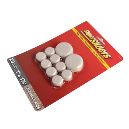 FURNITURE SLIDER SUPER SLIDERS 47601 ROUND 1-3/4+1" 20PCS