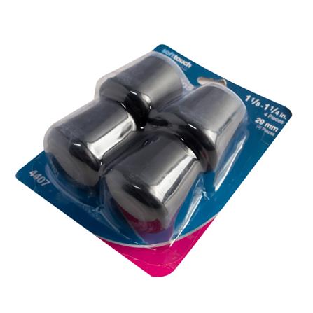 RUBBER CHAIR LEG TIP SOFT TOUCH ROUND 1-1/8IN BLACK 4EA
