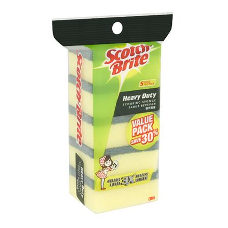 SCOTCH BRITE SCOURING SPONGE 21-5 5PC/PACK