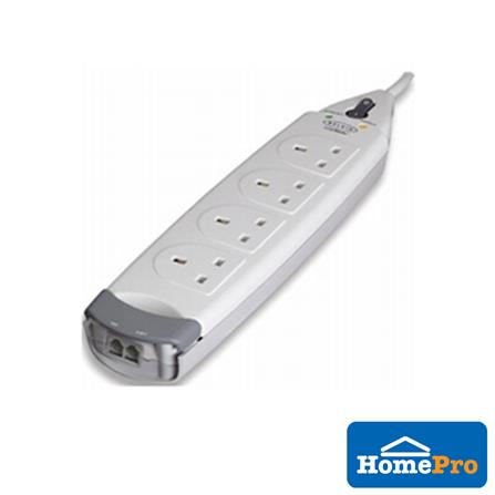 BELKIN TRAILING SOCKET WITH TELEPHONE & SURGE PROTECTOR 4 GANGS F9H410SA