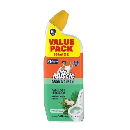 MR MUSCLE TOILET BOWL CLEANER AROMA CLEAN TWIN PACK 500ML BOTANICAL FRESHNESS
