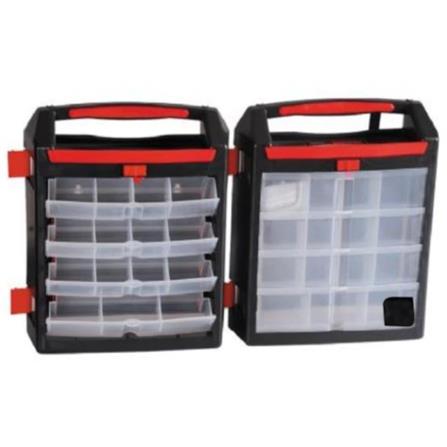 HUALEI PLASTIC FOLDABLE ORGANIZER 11&rdquo;  BLACK-RED