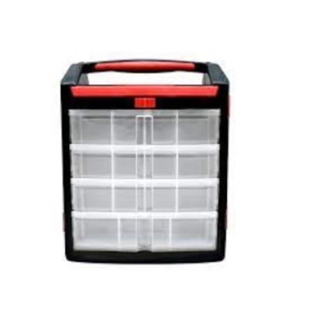 HUALEI PLASTIC FOLDABLE ORGANIZER 11&rdquo;  BLACK-RED