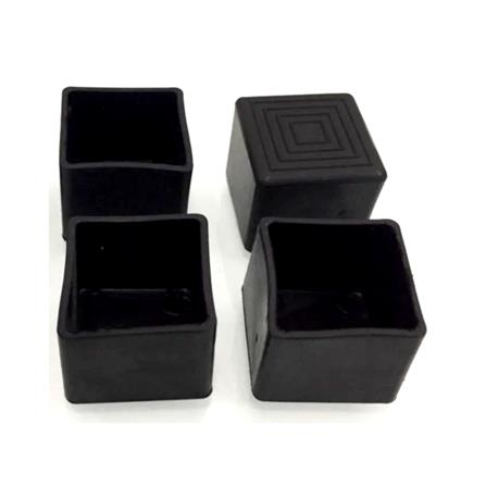 VIO SQUARE FLOOR STOPPER HOLLOW COVER CAP 1-1/2" 4PCS EACH BLACK