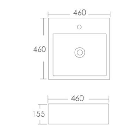 MODERN DEPOT ABOVE COUNTER WASHBASIN E-0003 WHITE