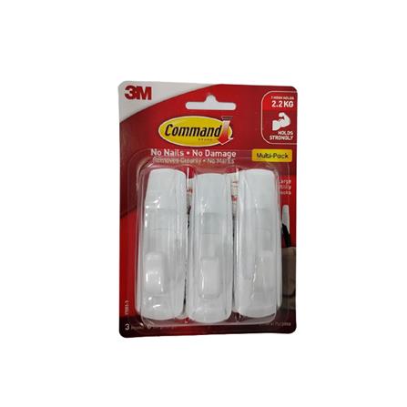 COMMAND UTILITY HOOK LARGE 3PCS VALUE PACK 17003 WHITE