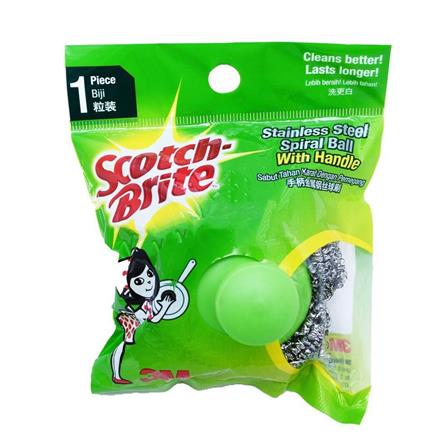 SCOTCH BRITE METALLIC SPIRAL BALL WITH HANDLE 40G