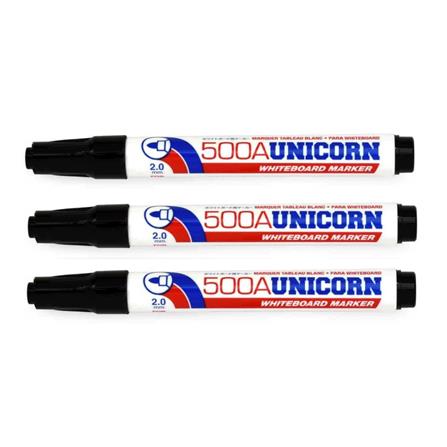 UNICORN WHITEBOARD MARKER UM-500A BLACK 3 EACH