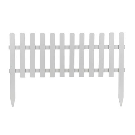 RUBBER WOOD FENCE WITH STAKE SPRING U-01 WHITE H70 X W110CM