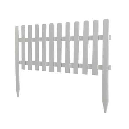 RUBBER WOOD FENCE WITH STAKE SPRING U-01 WHITE H70 X W110CM