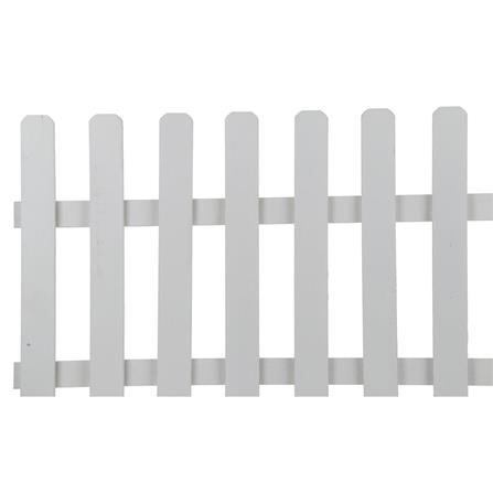 RUBBER WOOD FENCE WITH STAKE SPRING U-01 WHITE H70 X W110CM