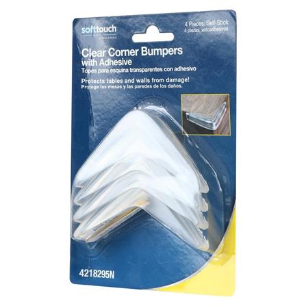 CORNER BUMPERS WITH ADHESIVE SOFT TOUCH CLEAR 4PCS