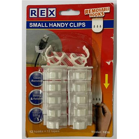 REX SMALL HANDY CLIP REMOVABLE HOOK 1836 WHITE