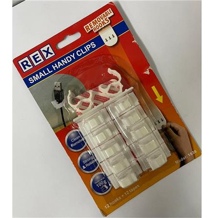 REX SMALL HANDY CLIP REMOVABLE HOOK 1836 WHITE