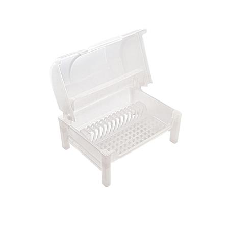 DISH RACK WITH LID SN 542 PLASTIC WHITE