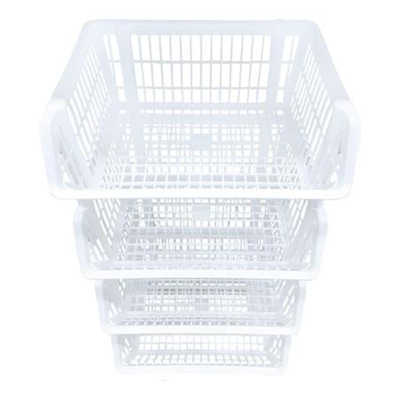 CLOTH BASKET SQUARE WITHOUT LID WITHOUT WHEEL 4TIER BK-134 WHITE