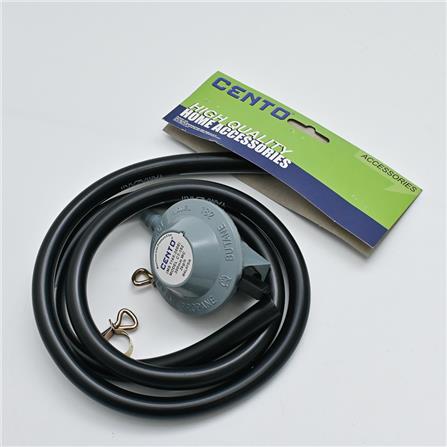 CENTO LPG REGULATOR SET WITH 2 CLIP 1.2M BLACK HOSE