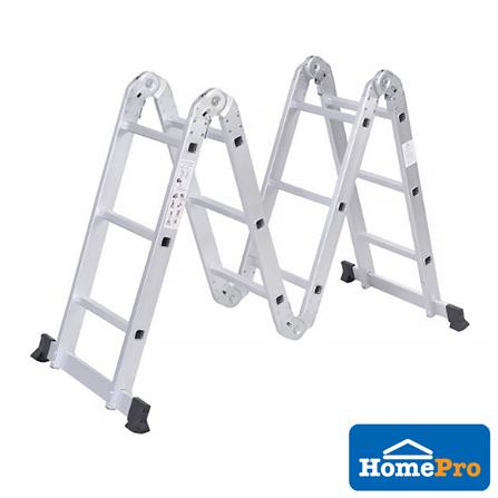 LADDER COMBINATION MODEL 12 STEPS FULL EXTENSION 336 CM JH603 FOLD DIMENSION W27XL36XH89.5 CM SILVER