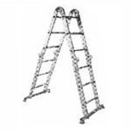 LADDER COMBINATION MODEL 12 STEPS FULL EXTENSION 336 CM JH603 FOLD DIMENSION W27XL36XH89.5 CM SILVER