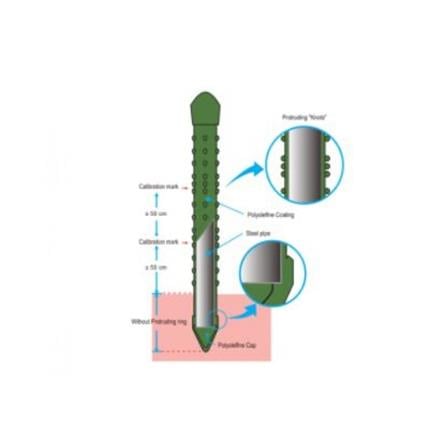 TAKIRON PLANT STAKE 16MM X 1500MM METAL GREEN