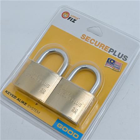LITTLE FIZ BRASS PADLOCK KEY ALIKE 48MM 2 EACH