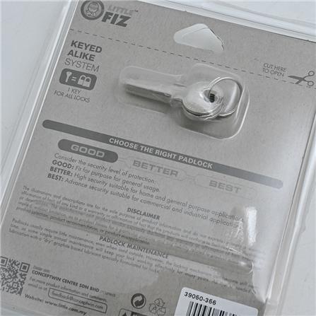 LITTLE FIZ BRASS PADLOCK KEY ALIKE 48MM 2 EACH