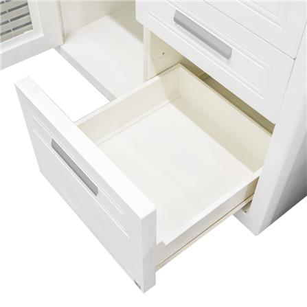 KING BASE CABINET/DRAWER STAINLESS STEEL TOP NUVO WHITE