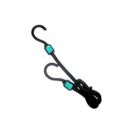 MECO ELASTIC BUNGEE RUBBER CORD WITH HOOK 1.2 METER BLACK