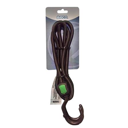 MECO ELASTIC BUNGEE RUBBER CORD WITH HOOK 1.2 METER BLACK