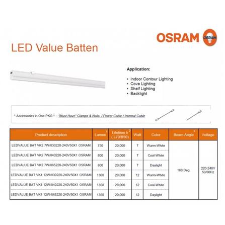B/LAMP SET LEDVALUE - 7W 2F 6500K OSRAM