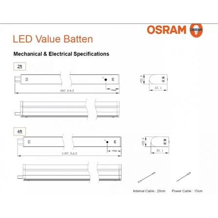 B/LAMP SET LEDVALUE - 7W 2F 6500K OSRAM