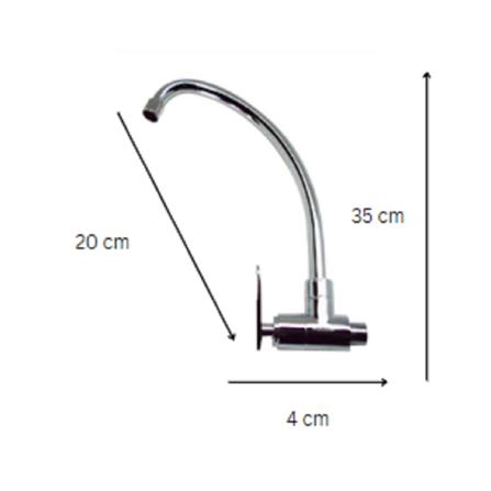 KUDOS SINK FAUCET FC720 CHROME H35XW4XD20 CM