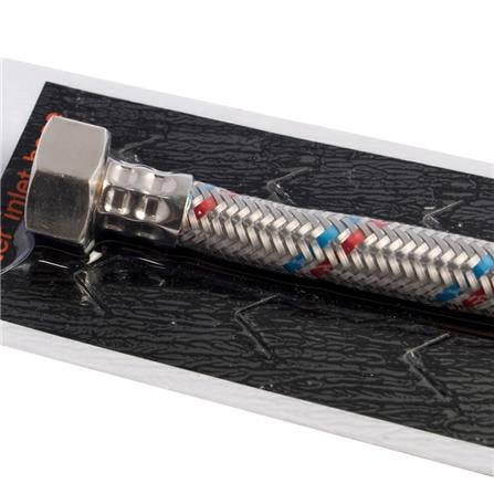 STAINLESS STEEL WATER INLET HOSE 12IN MOYA MY-SSB12
