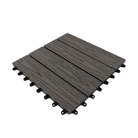 WPC FLOOR DECKING SPRING 30X30CM GREY