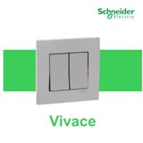 SCHNEIDER VIVACE 16AX 250V 2 GANG 2 WAY SWITCH ALUMINIUM SILVER KB32_G11