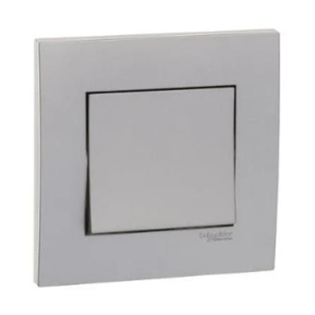 SCHNEIDER VIVACE 16AX 250V 1 GANG 2 WAY SWITCH ALUMINIUM SILVER KB31_G11