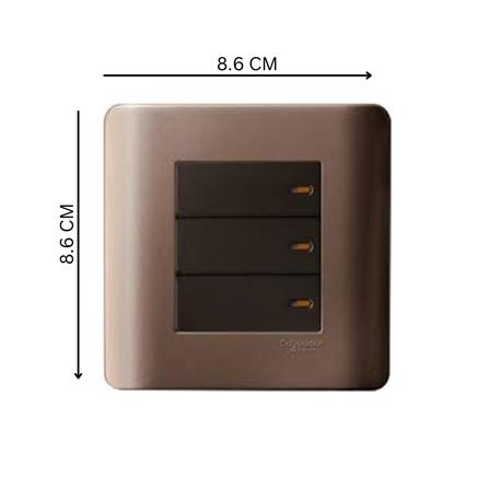 ZENCELO BELL PRESS SWITCH 3GANG 1WAY SILVER BRONZE