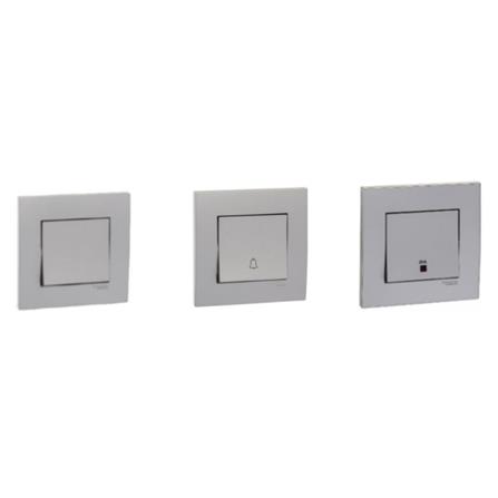 SCHNEIDER VIVACE 20A 250V 1GANG DOUBLE POLE SWITCH KB31D20NE_G11 ALUMINIUM SILVER