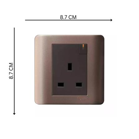 ZENCELO 13A 1 GANG SWITCH SOCKET SILVER BRONZE