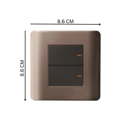 ZENCELO 2 GANG 1 WAY SWITCH SILVER BRONZE