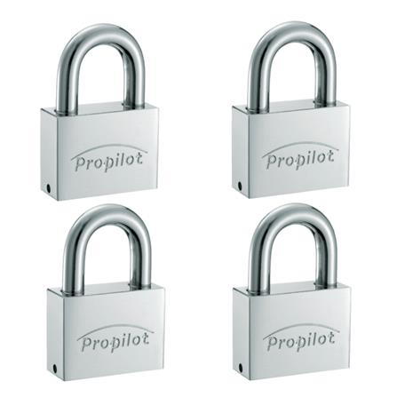 PROPILOT KEYED ALIKE PADLOCK SET PCL50MM CHROME 4 EACH