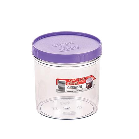 CANISTER ELIANWARE ROUND CONTAINER  1000ml E-417/AVR coral pink/peach