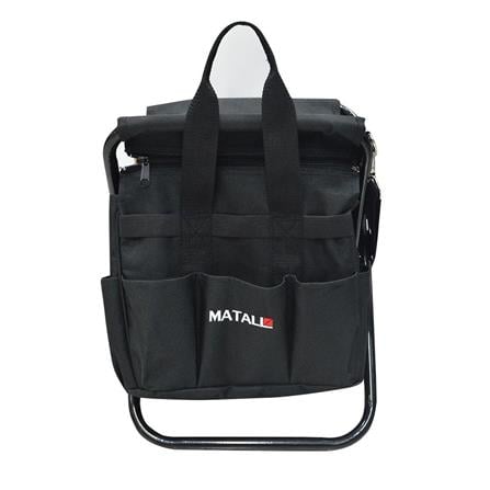 FOLDING TOOL BAG WITH SEAT MATALL HM01092 11-COMPARTMENT BLACK