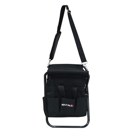 FOLDING TOOL BAG WITH SEAT MATALL HM01092 11-COMPARTMENT BLACK