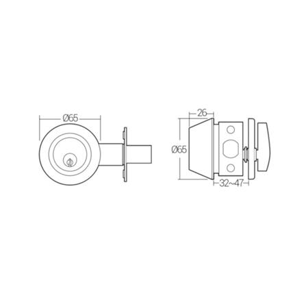 HAFELE HALF DEADBOLT 489.10.531 ANTIQUE BRASS