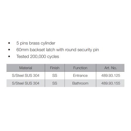 HAFELE ENTRANCE KNOB 489.93.125 STAINLESS STEEL