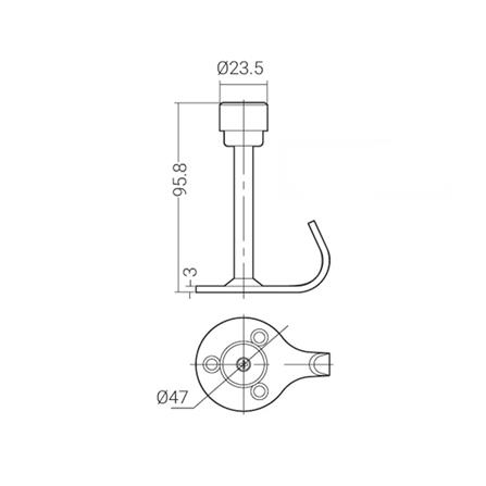 HAFELE DOOR STOPPER 489.70.208 STAINLESS STEEL