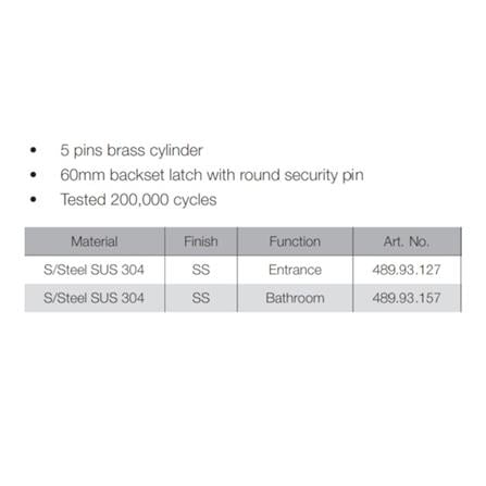 HAFELE ENTRANCE KNOB 489.93.127 STAINLESS STEEL