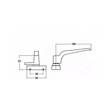 AVIO WINDOW HANDLE DK063 LEFT BLACK