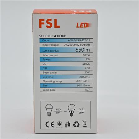 LED BULB 8W E27 DL GLS8W_E27DL FSL